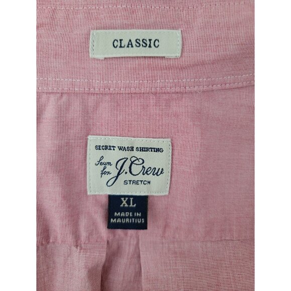 J. Crew Classic Pink Secret Wash Button Down Stretch Oxford Shirt Men's XL - Picture 4 of 7